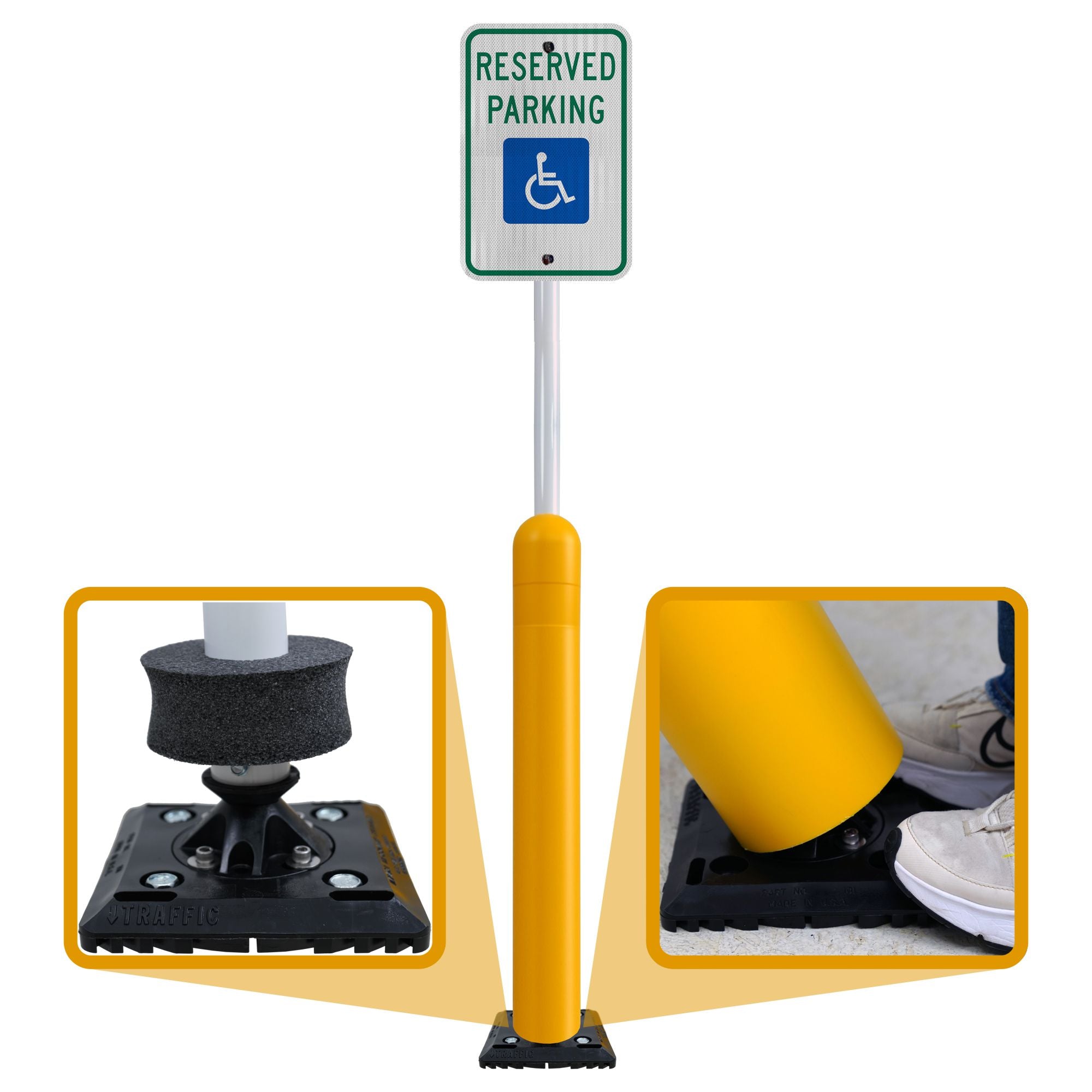 78" Flex Sign Post with Fixed Base - Crowd Control Warehouse