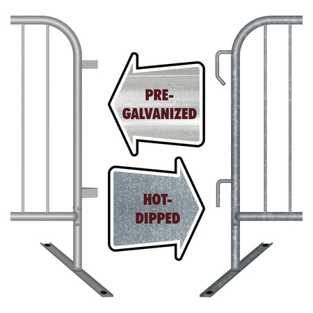 8.5 Ft Economy Pre - Galvanized Steel Barricade - Crowd Control Warehouse