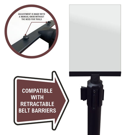8.5x11 Clear Paper Sign Holder for Retractable Belt Barriers - Crowd Control Warehouse