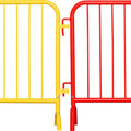 30 Pack - 8.5 Ft Powder-Coated Steel Barricades + Storage Cart