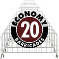 20 Pack - 8.5 Ft Economy Pre-Galvanized Steel Barricades