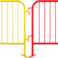 30 Pack - 8.5 Ft Powder-Coated Steel Barricades + Storage Cart