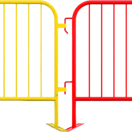 30 Pack - 8.5 Ft Powder-Coated Steel Barricades + Storage Cart