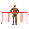 30 Pack - 8.5 Ft Powder-Coated Steel Barricades + Storage Cart