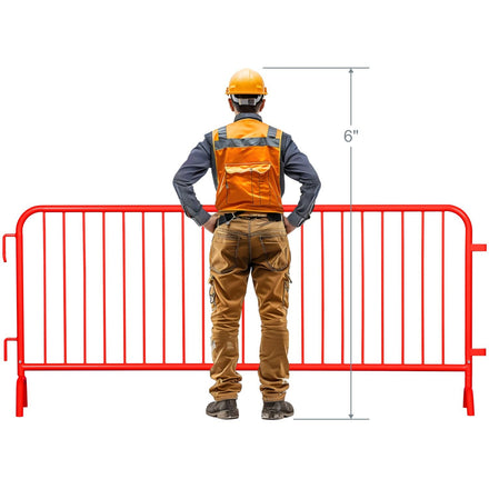 30 Pack - 8.5 Ft Powder-Coated Steel Barricades + Storage Cart