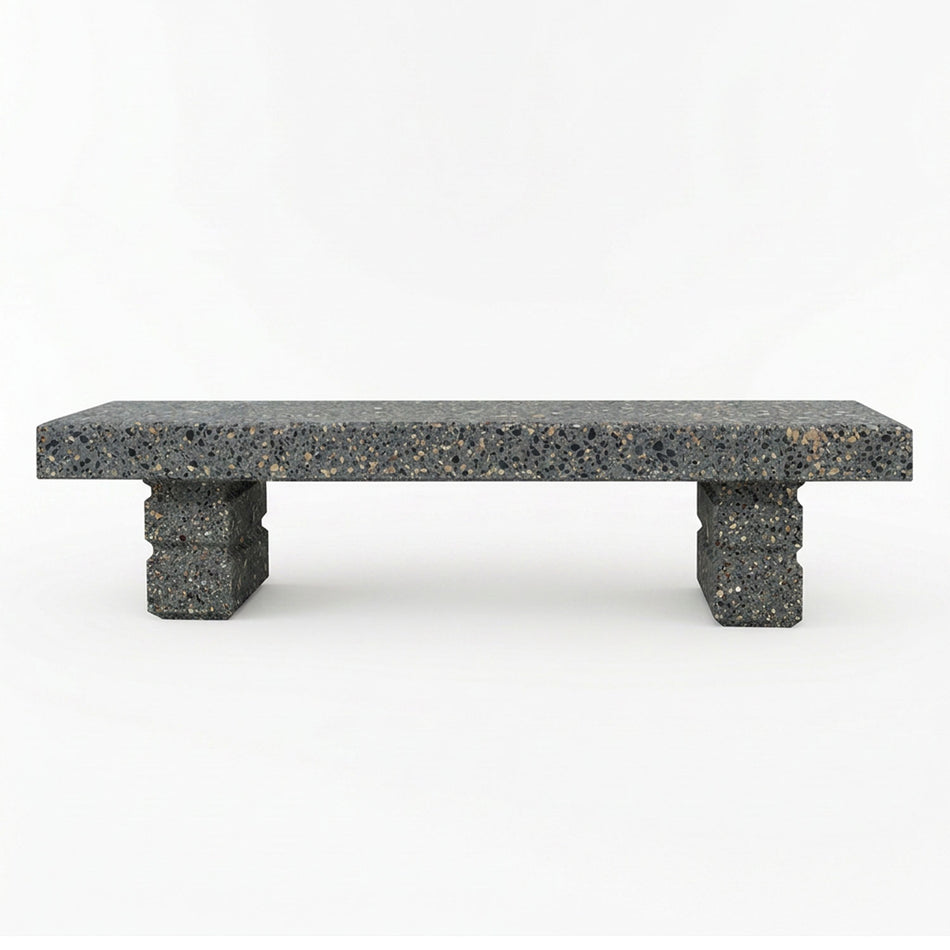 6 Ft Concrete Backless Block Park Bench