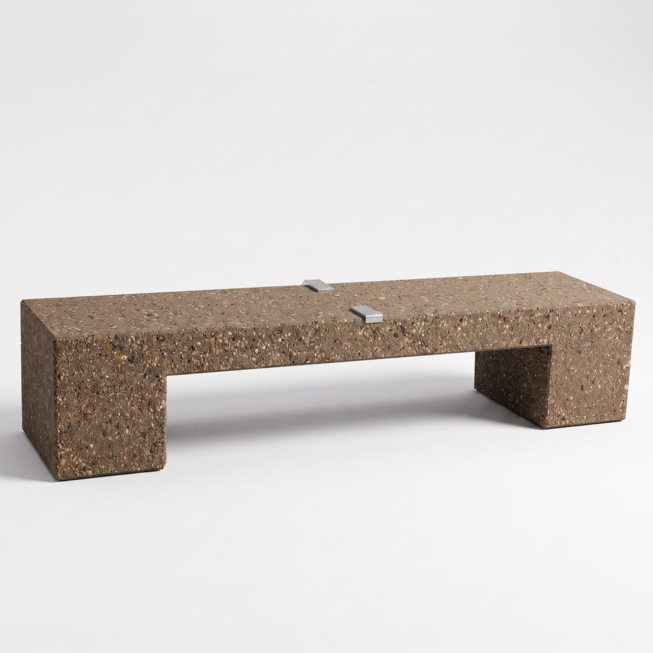 Modern Rectangular Straight Tech Concrete Park Bench