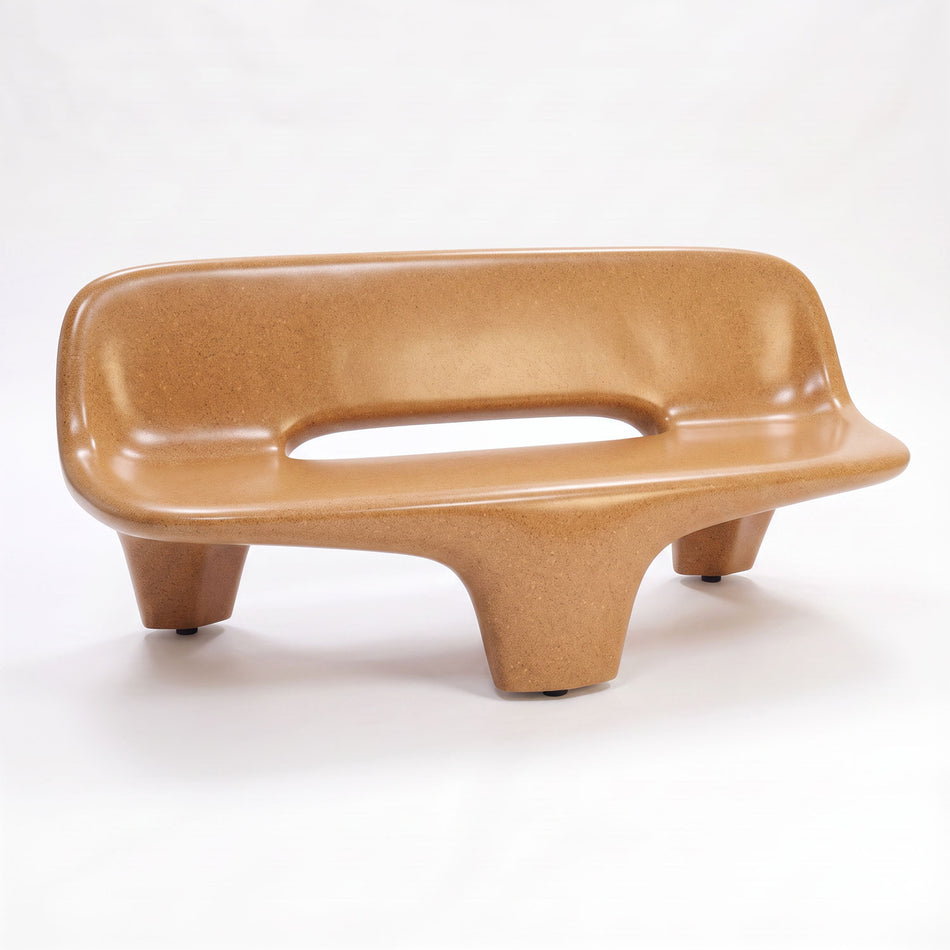 Concrete Tripod Park Bench with Back