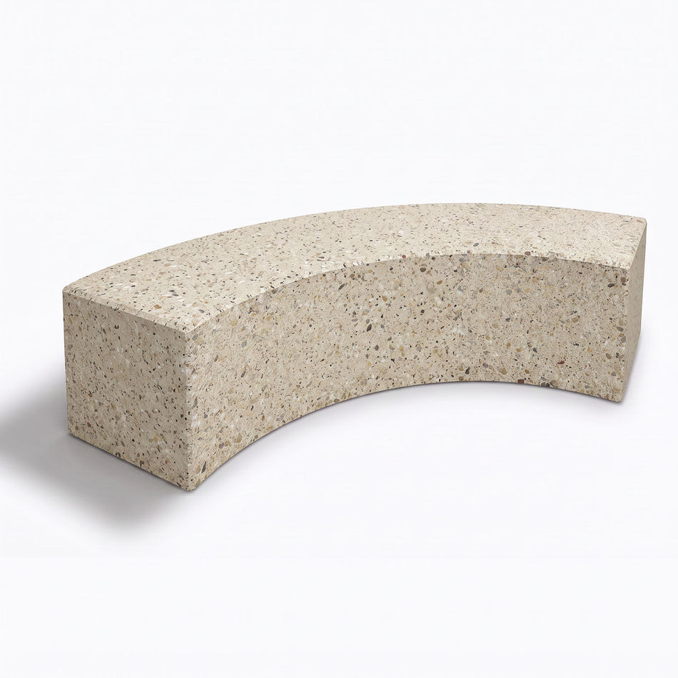 Basic Modern 74 in. Curved Concrete Park Bench