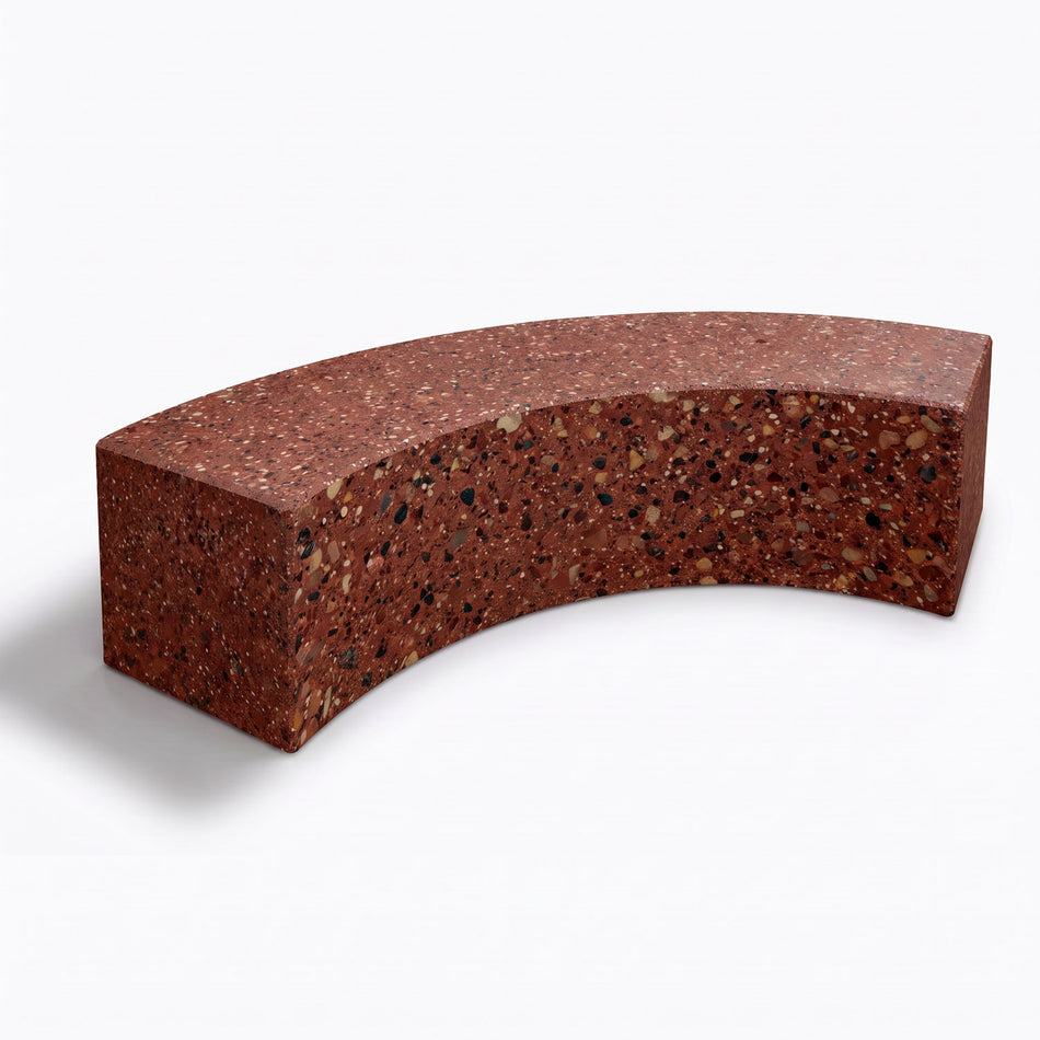 Basic Modern 74 in. Curved Concrete Park Bench