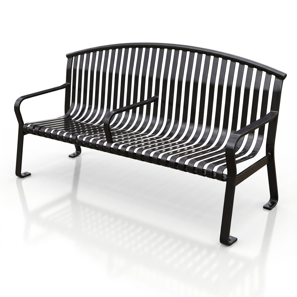 74’’ Flat Metal Arched Back Park Bench