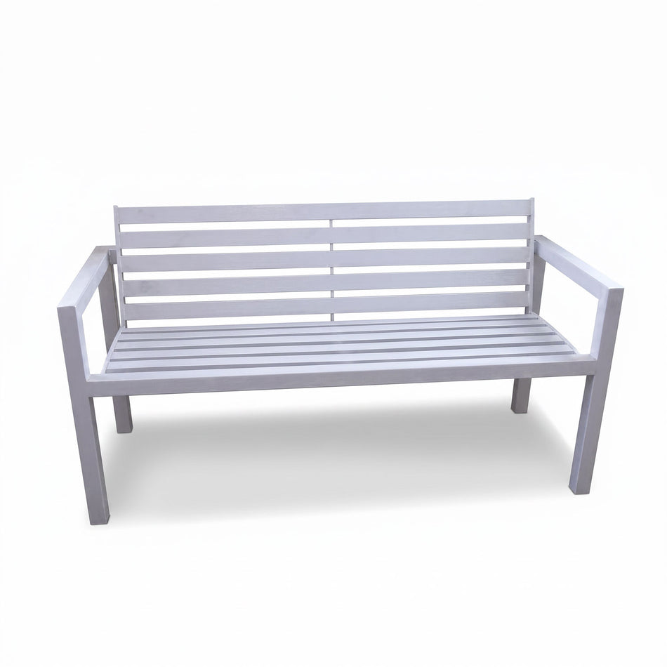 54 in. Aluminum Tube Bench with Back and Arms