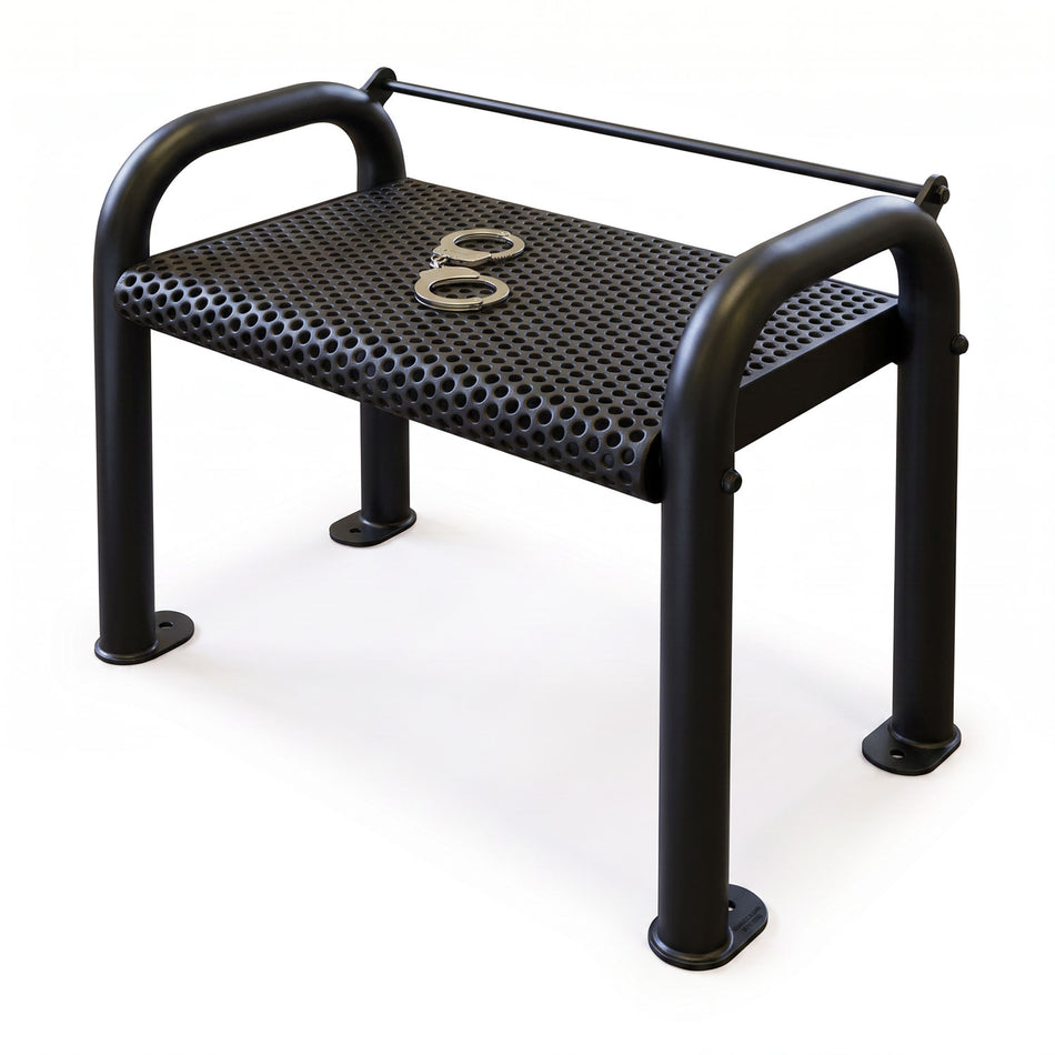 Backless Metal Single Seat Security Detention Bench