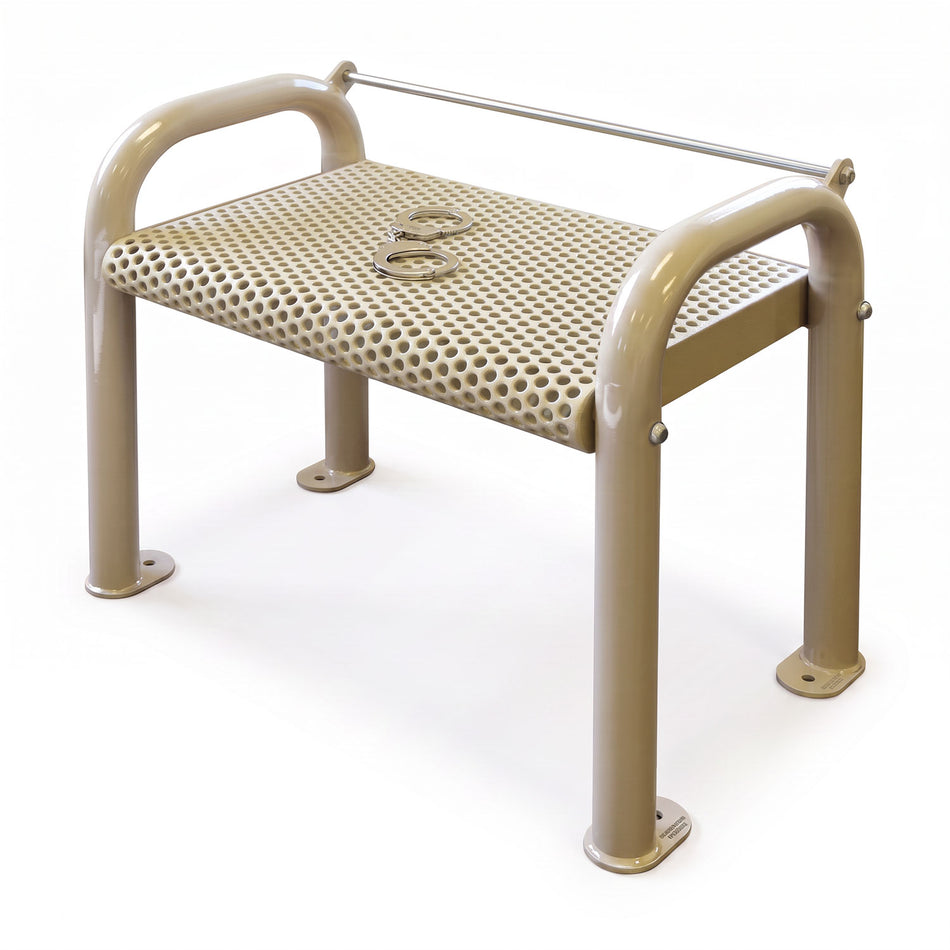 Backless Metal Single Seat Security Detention Bench