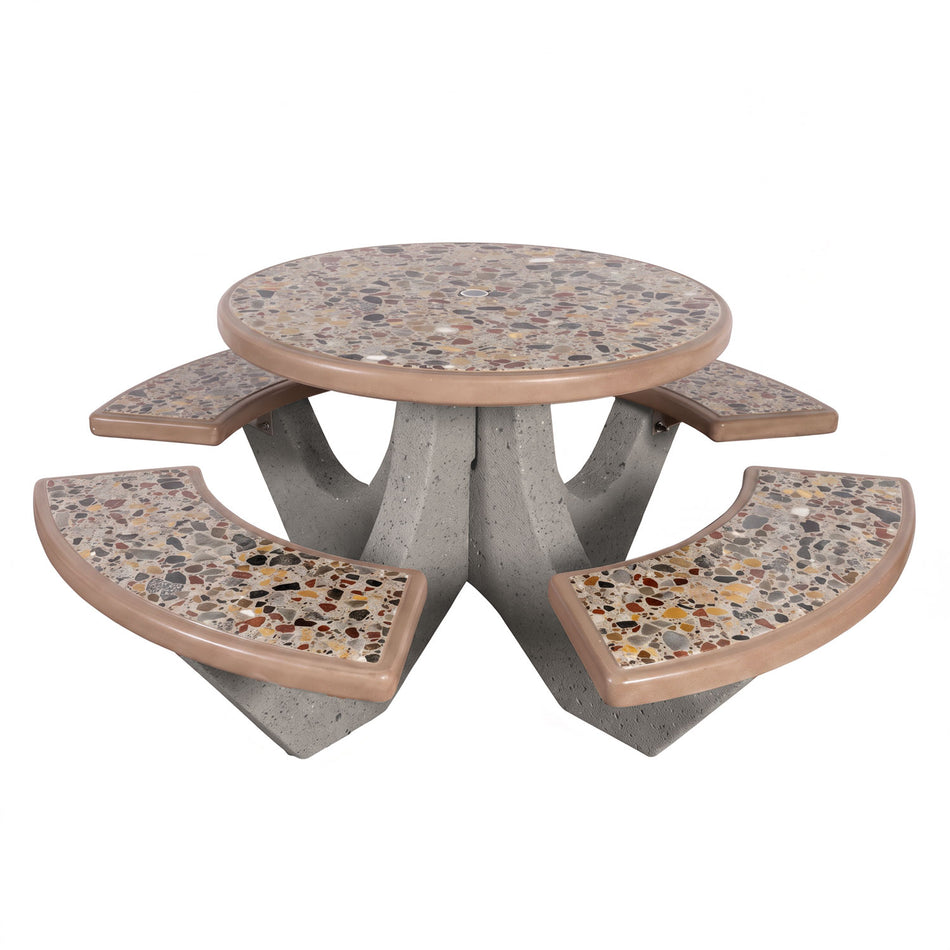 Four Bench Round Concrete Picnic Table