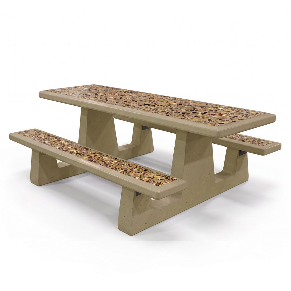 Rectangular ADA Accessible Concrete Picnic Table Set