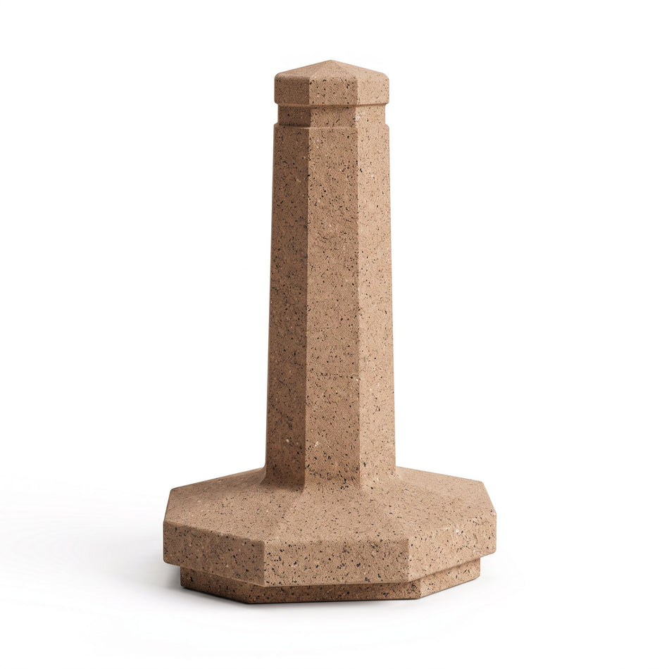 Octagonal Decorative Bollard with Flange Base and Reveal Line