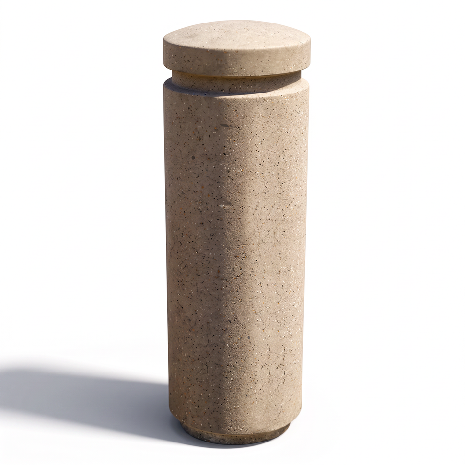 Cylindrical Bollard With Wide Reveal Line