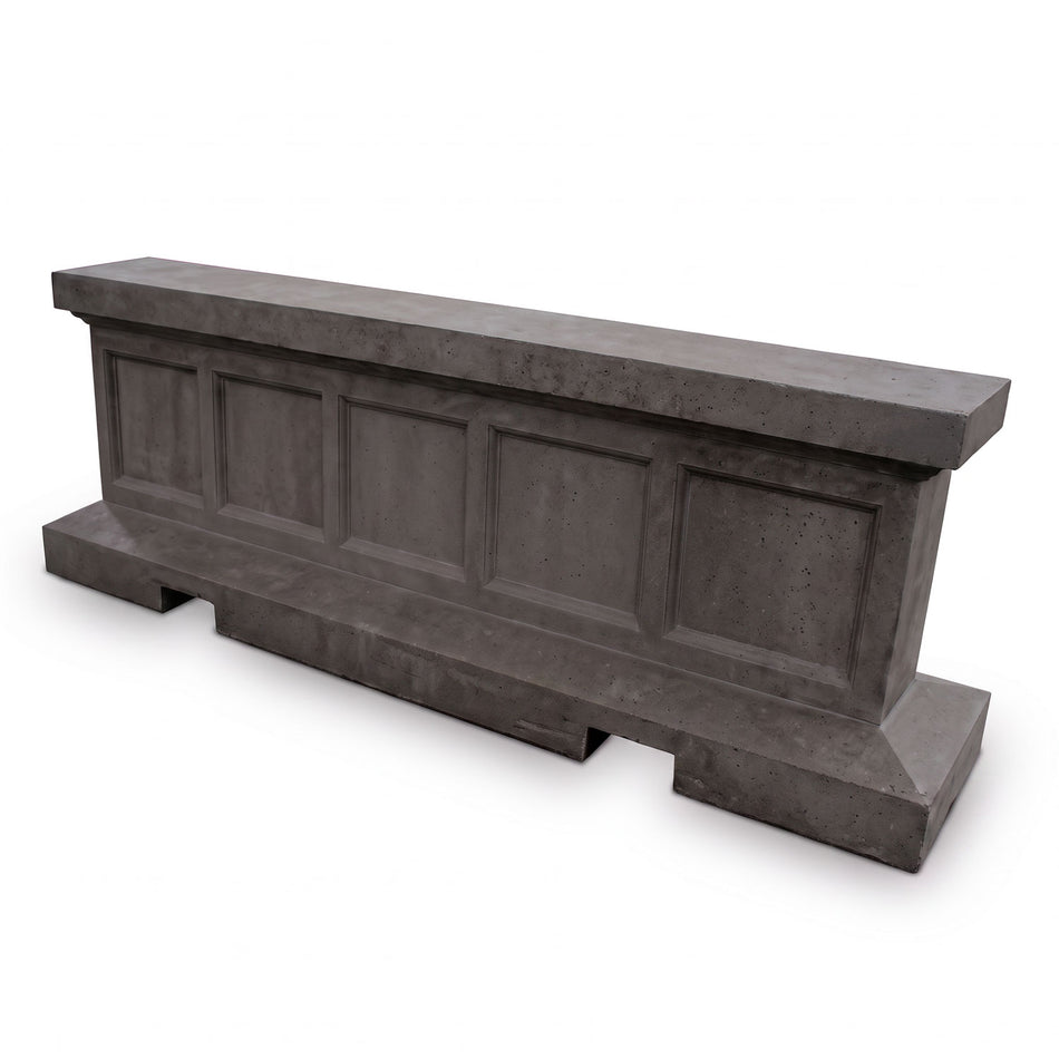 Recessed Panel Concrete Jersey Barrier with Straight Ends
