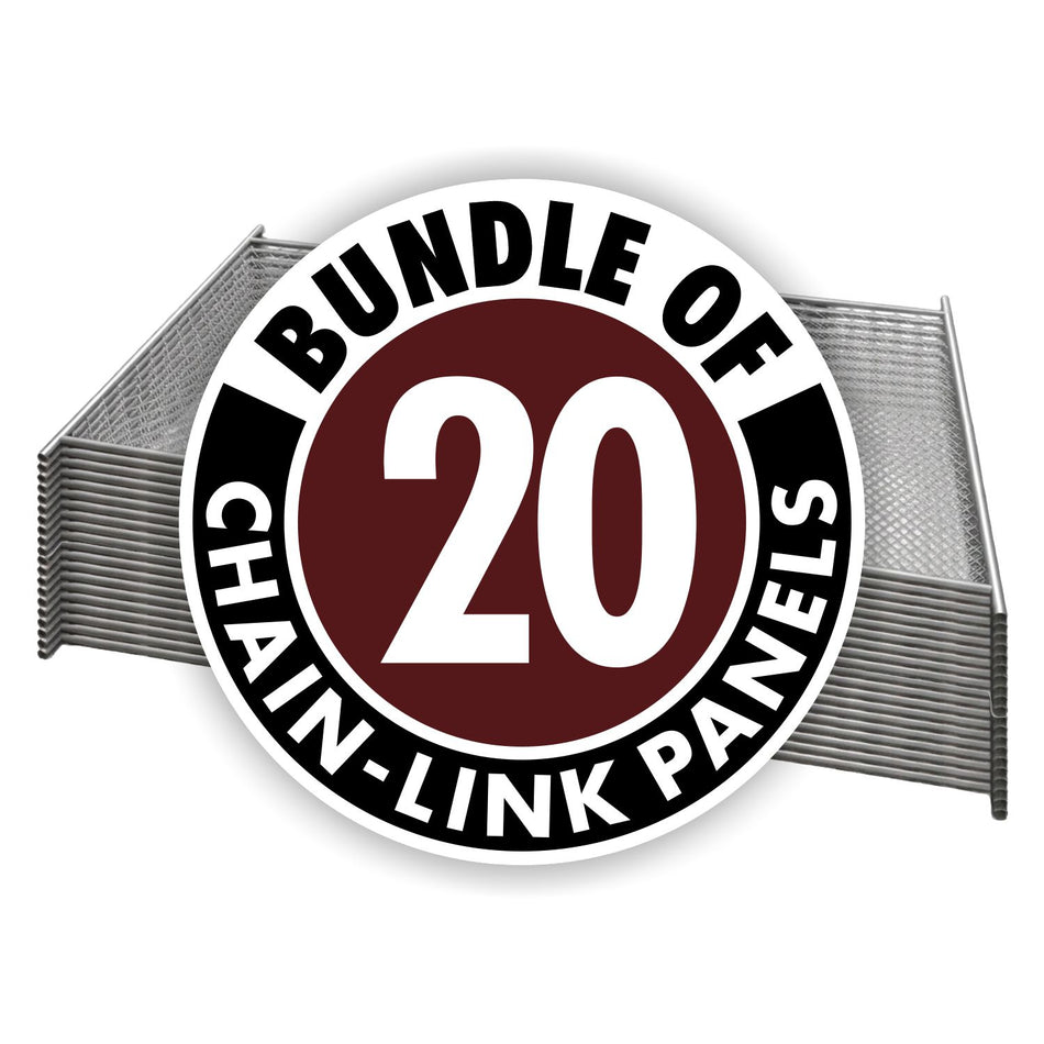 20-Pack 6' x 12' Galvanized Chain Link Fence Panels