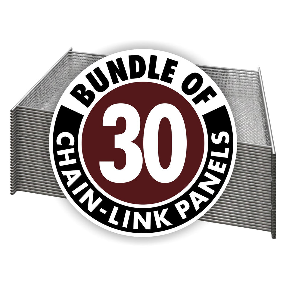 30-Pack 6' x 12' Galvanized Chain Link Fence Panels