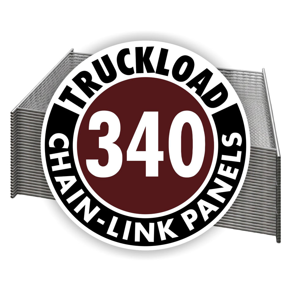340-Panel Truckload of 6' x 12' Galvanized Chain Link Fence Panels