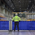 Bilingual Area Temporarily Closed Dual Mobile Stanchion