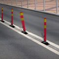 FlexStake Center Line Surface Mount Base Traffic Delineator - Red Tubular Post with Reflective Options