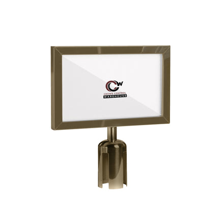 Post Top Sign Frame for CCW Series Retractable Belt Barriers for 3" OD Stanchions