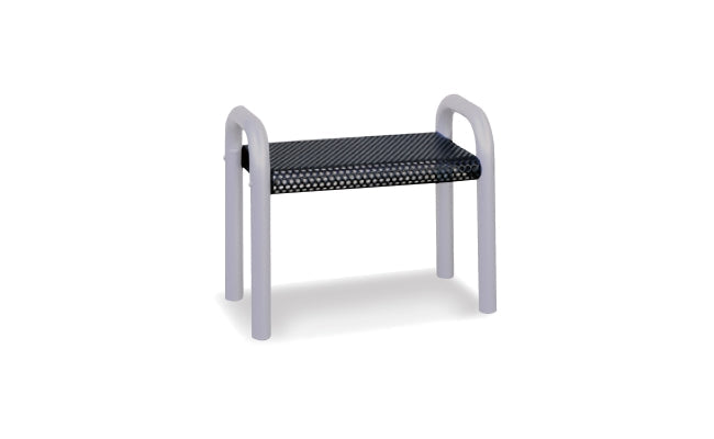 24 in. Backless Metal Park Bench with Arms