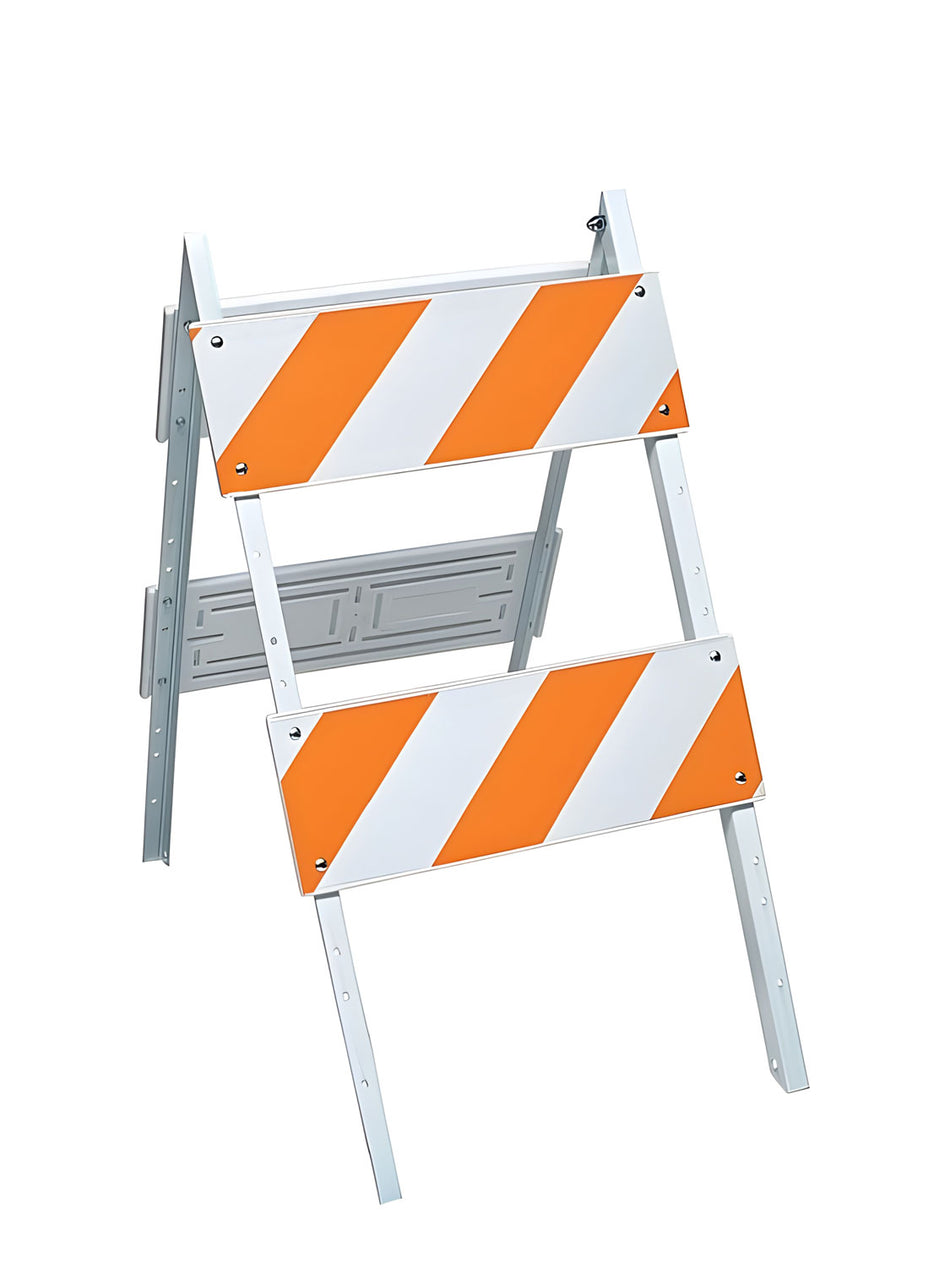 Metal Leg and Plastic Panel Barricade - Type II Traffic Barricades