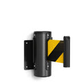 Wall Mounted Retractable Belt Barrier Fixed, Black Steel Case, 8.5 Ft. and 11 Ft. Belts - CCW Series WMB-120