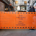 Bilingual Area Temporarily Closed Mounted Barrier