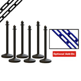 Medium Duty Plastic Stanchion Posts and Chain Kit with (6) Posts and 50 Ft. of Chain - Montour Line