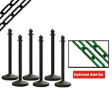 Medium Duty Plastic Stanchion Posts and Chain Kit with (6) Posts and 50 Ft. of Chain - Montour Line