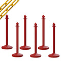 Medium Duty Plastic Stanchion Posts and Chain Kit with (6) Posts and 50 Ft. of Chain - Montour Line