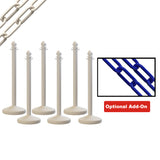 Medium Duty Plastic Stanchion Posts and Chain Kit with (6) Posts and 50 Ft. of Chain - Montour Line