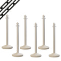 Medium Duty Plastic Stanchion Posts and Chain Kit with (6) Posts and 50 Ft. of Chain - Montour Line