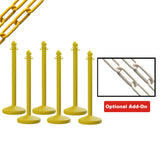 Medium Duty Plastic Stanchion Posts and Chain Kit with (6) Posts and 50 Ft. of Chain - Montour Line