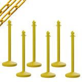 Medium Duty Plastic Stanchion Posts and Chain Kit with (6) Posts and 50 Ft. of Chain - Montour Line