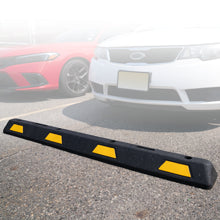 6ft Rubber Parking Block with Black and Yellow Stripes Kit