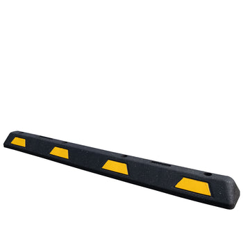 6ft Rubber Parking Block with Black and Yellow Stripes Kit