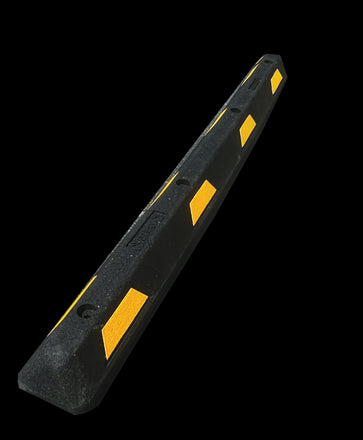 6ft Rubber Parking Block with Black and Yellow Stripes Kit