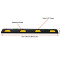 6ft Rubber Parking Block with Black and Yellow Stripes Kit