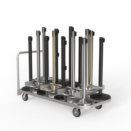 Vertical Stanchion Storage Cart, 18 Post - Montour Line