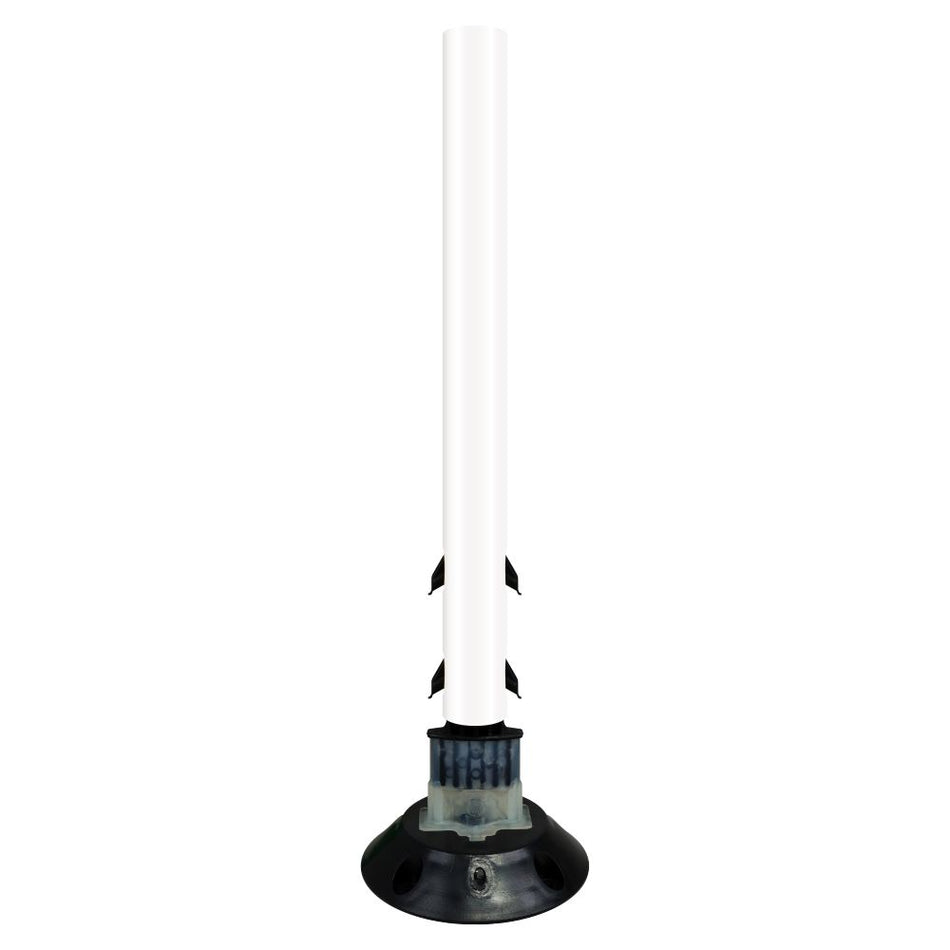 FlexStake 750 Series Surface Mount Traffic Delineator - White Tubular Post with Reflective Sheeting Options