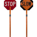 Rigid Stop/Slow Paddle Sign with Handle & Staff