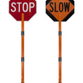 Rigid Stop/Slow Paddle Sign with Handle & Staff