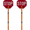 Rigid Stop/Stop Paddle Sign with Handle & Staff