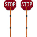 Rigid Stop/Stop Paddle Sign with Handle & Staff